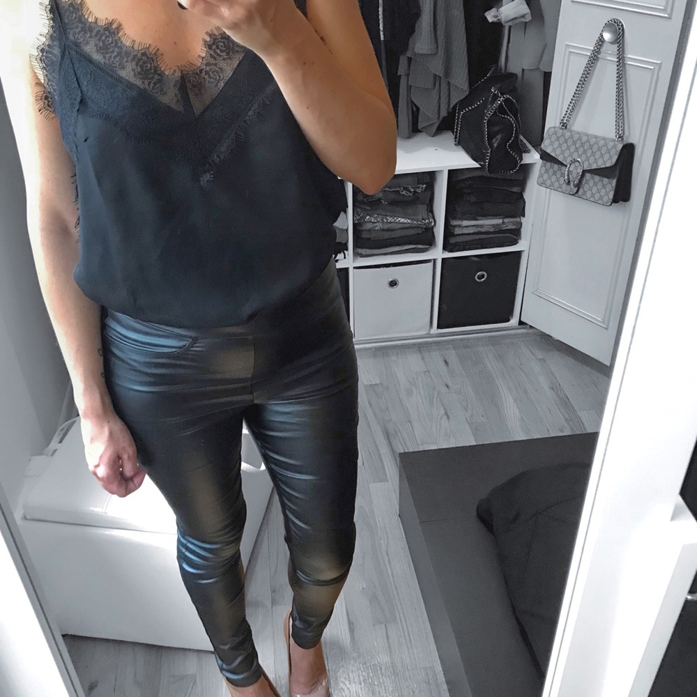 Coated High Waisted Jeggings